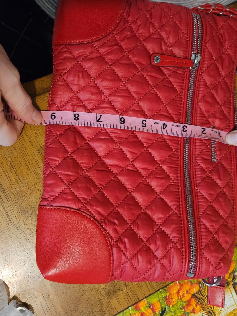 MZ Wallace Quilted Cherry Red Crosby Cross body Bag - Picture 7 of 10